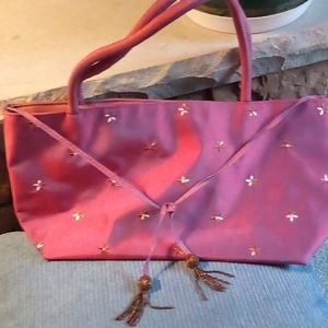 Vintage Lilac Floral Silk Bag
